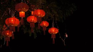 lanternes chinoises rouges