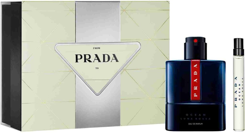 Flacons de parfum Prada aux lignes épurées et au design milanais