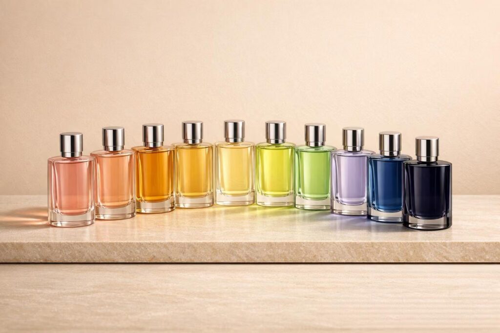 Flacon noir du parfum Sì de Giorgio Armani posé sur une surface élégante